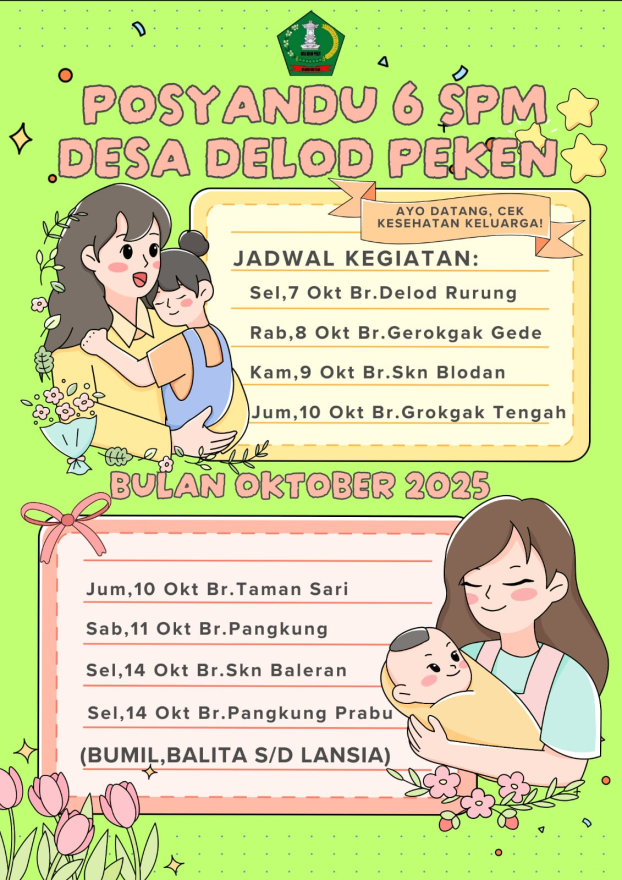 JADWAL POSYANDU 6 STANDAR PELAYANAN MINIMAL (6 SPM) BULAN OKTOBER 2025